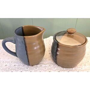 Sango Gold Dust Green 5040 Creamer and Lidded Sugar Bowl in Mint Condition